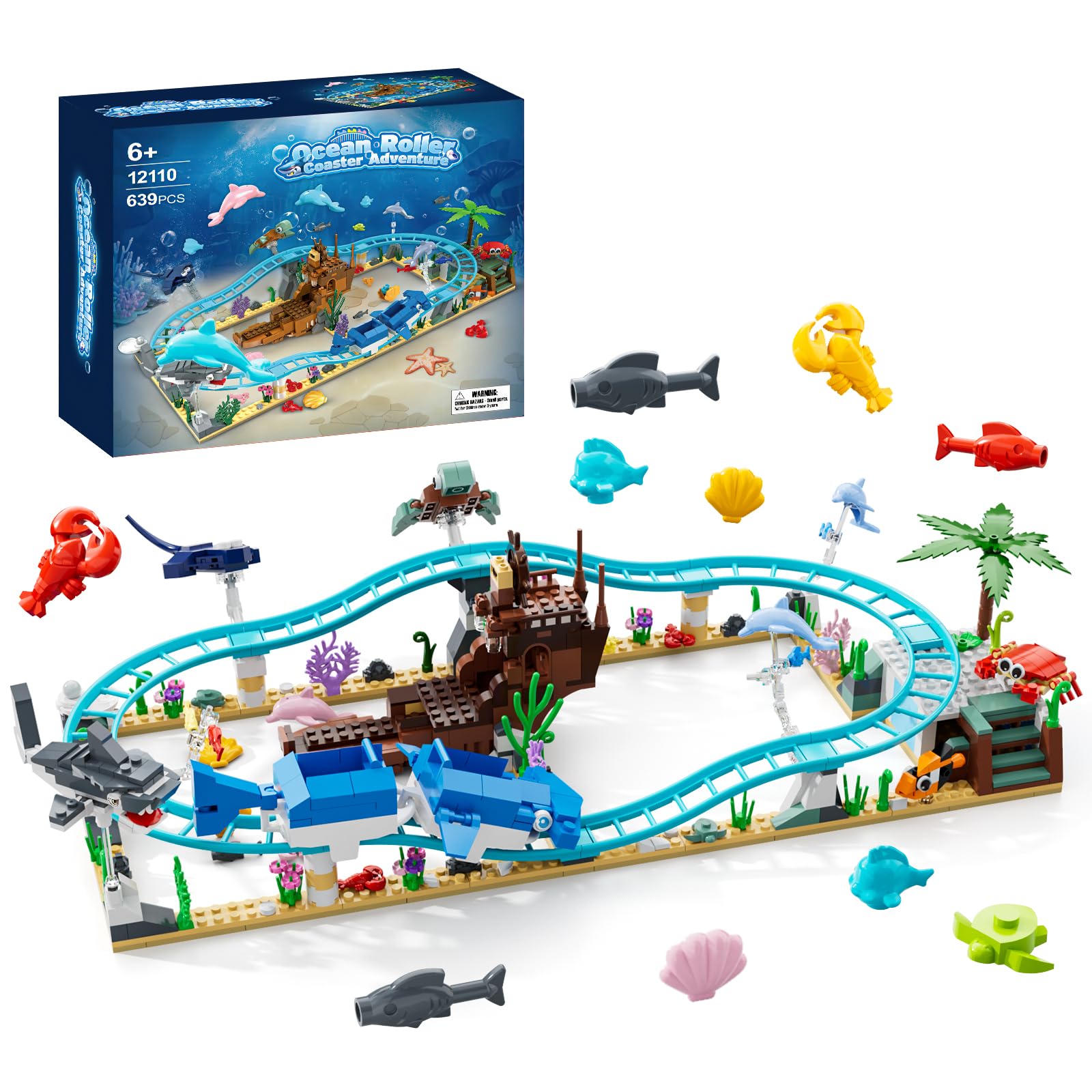 Amazon.com: Ocean Roller Coaster Building Toy Set Explorer Ship